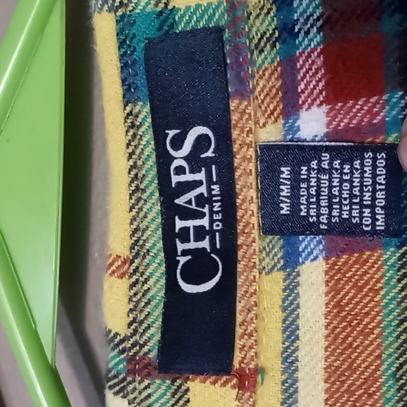 Chaps Long Sleeve Yellow Plaid Full Zip Top Size M - Picture 7 of 7